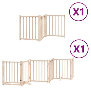 vidaXL Barri&egrave;re pour chiens avec porte pliable 9panneaux bois peuplier