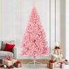 vidaXL Sapin de No&euml;l artificiel pr&eacute;-&eacute;clair&eacute; Rose 210 cm PVC