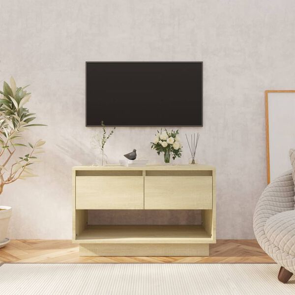 vidaXL Meuble TV ch&ecirc;ne sonoma 70x41x44 cm bois d'ing&eacute;nierie