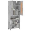 vidaXL Buffet haut Gris b&eacute;ton 69,5x34x180 cm Bois d'ing&eacute;nierie