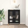 vidaXL Buffet Ch&ecirc;ne noir 69,5 x 34 x 90 cm Bois d'ing&eacute;nierie