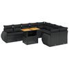vidaXL Salon de jardin 10 pcs avec coussins noir r&eacute;sine tress&eacute;e