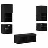 vidaXL Meubles TV muraux 8 pc Ch&ecirc;ne noir Bois d'ing&eacute;nierie