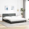 vidaXL Cadre de lit sans matelas Hanko gris fonc&eacute; 180x200 cm tissu