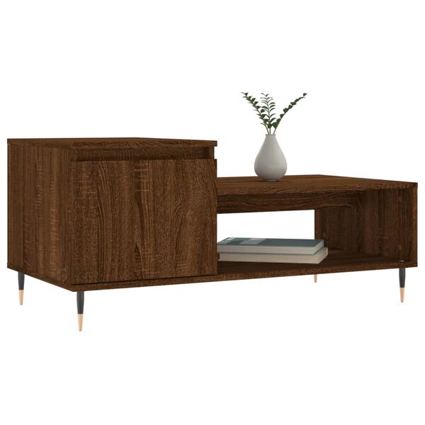 vidaXL Table basse Chêne marron 100x50x45 cm Bois d'ingénierie