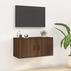 vidaXL Meuble TV mural Ch&ecirc;ne marron 80x34,5x40 cm