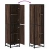vidaXL Buffet haut ch&ecirc;ne marron 35,5x35x139 cm bois d'ing&eacute;nierie m&eacute;tal