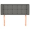 vidaXL T&ecirc;te de lit avec oreilles Gris fonc&eacute; 83x16x78/88 cm Tissu