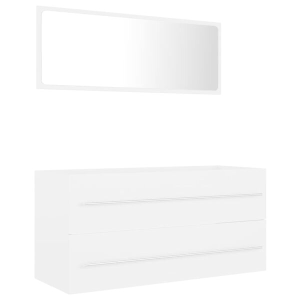 vidaXL Ensemble de meubles de salle de bain 2 pcs Blanc Agglom&eacute;r&eacute;