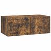 vidaXL Meuble TV mural 98 x 31 cm Ch&ecirc;ne fum&eacute; Bois d'ing&eacute;nierie