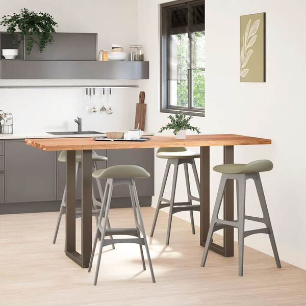 vidaXL Table de bar rectangulaire en bois massif de ch&ecirc;ne marron clair 200 x 80 x 102 cm