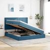 vidaXL Lit avec rangement et matelas Bleu fonc&eacute; 160 x 200 cm Velours