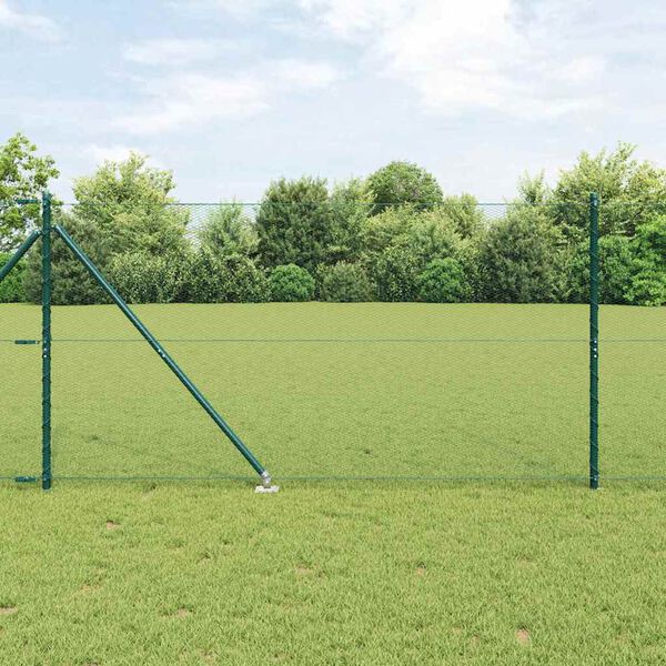 vidaXL Poteau de cl&ocirc;ture. Vert 25 x 1,4 m (treillis de 13 mm)