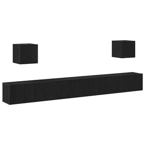 vidaXL Ensemble meuble TV 7 pcs Ch&ecirc;ne noir 100 x 30 x 30 cm