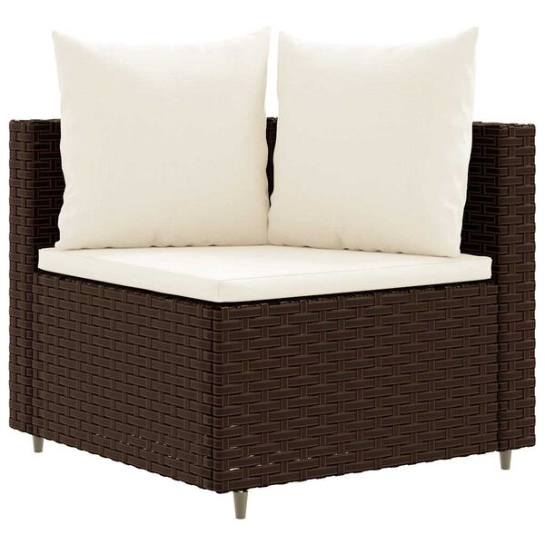 vidaXL Salon de jardin avec coussins 7 pcs marron r&eacute;sine tress&eacute;e
