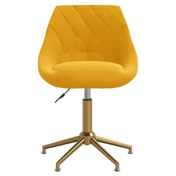 vidaXL Chaises pivotantes &agrave; manger lot de 2 jaune moutarde velours