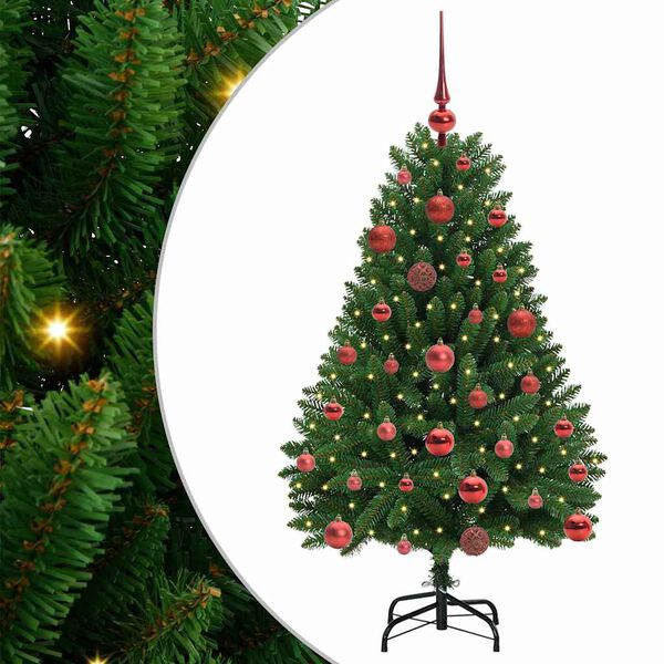 vidaXL Sapin de Noël artificiel avec 150 LED Vert 120 cm PVC et métal