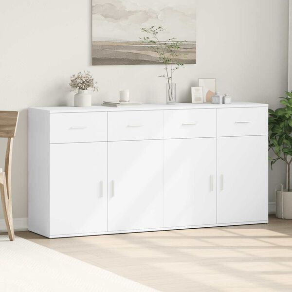 vidaXL Buffets 2 pcs blanc 79x38x80 cm bois d&rsquo;ing&eacute;nierie