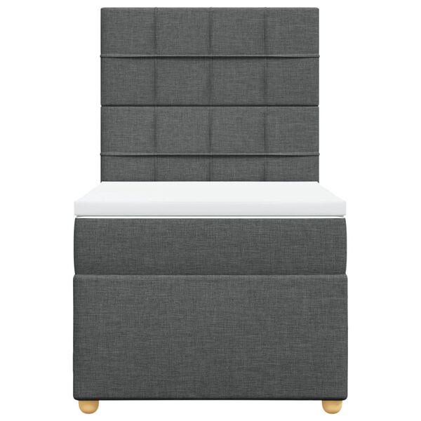 vidaXL Sommier &agrave; lattes de lit avec matelas Gris fonc&eacute; 80x200 cm Tissu