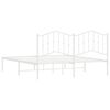 vidaXL Cadre de lit métal sans matelas et tête de lit blanc 180x200 cm