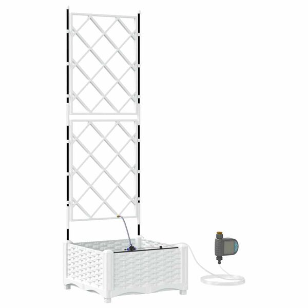 vidaXL Cache-pot de jardin Blanc 40 x 40 x 126 cm Acier