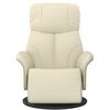 vidaXL Fauteuil inclinable avec repose-pieds cr&egrave;me similicuir