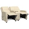 vidaXL Fauteuil de massage inclinable 2 places crème similicuir
