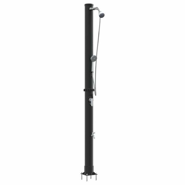 vidaXL Douche solaire extérieure Noir 217 cm PVC et aluminium