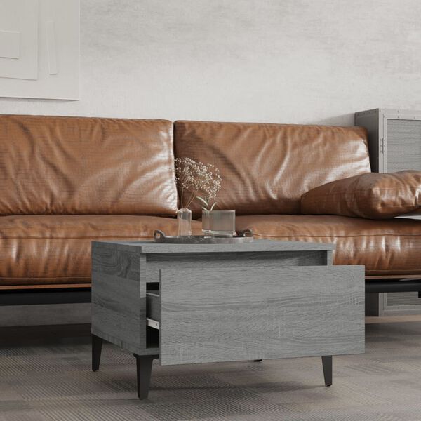 vidaXL Table d'appoint Sonoma gris 50x46x35 cm Bois d'ingénierie