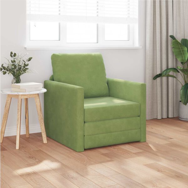 vidaXL Canap&eacute;-Lit 60cm Vert clair Velours