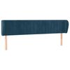 vidaXL T&ecirc;te de lit avec oreilles Bleu fonc&eacute; 203x23x78/88 cm Velours
