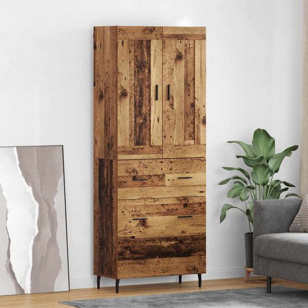 vidaXL Haut Armoire avec tiroir 2 pcs Bois ancien Bois d'ing&eacute;nierie