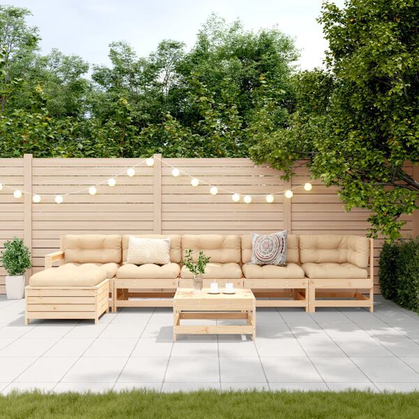 vidaXL Salon de jardin 7 pcs Bois de pin massif