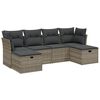 vidaXL Salon de jardin 6 pcs avec coussins gris clair r&eacute;sine tress&eacute;e