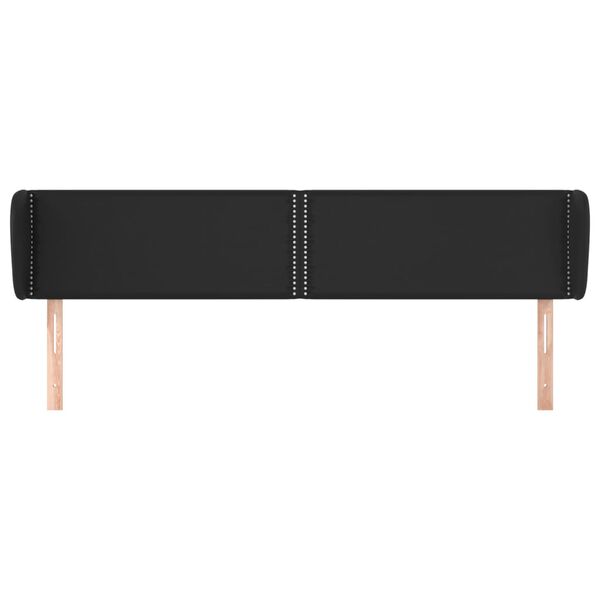 vidaXL T&ecirc;te de lit avec oreilles Noir 183x23x78/88 cm Similicuir