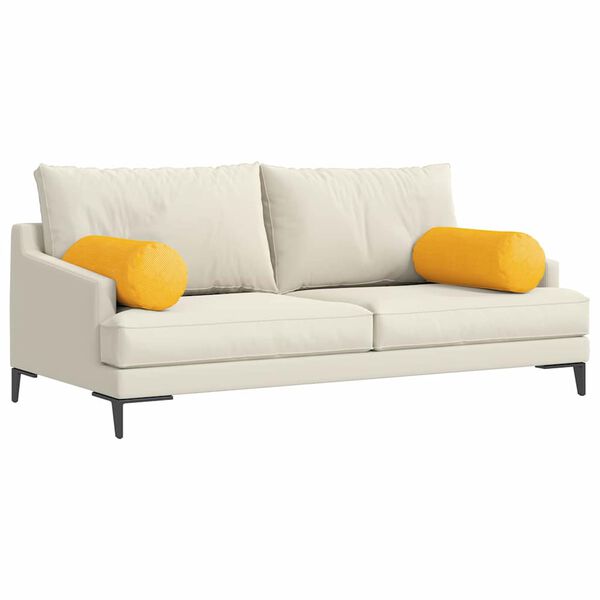 vidaXL Coussins d'accent 2 pcs Jaune clair Ø 25 x 70 cm