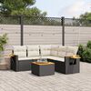 vidaXL Salon de jardin 6 pcs avec coussins noir r&eacute;sine tress&eacute;e