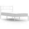 vidaXL Cadre de lit m&eacute;tal sans matelas avec t&ecirc;te de lit blanc 75x190cm