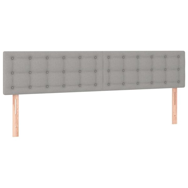 vidaXL T&ecirc;te de lit &agrave; LED Gris clair 200x5x78/88 cm Tissu
