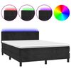vidaXL Sommier &agrave; lattes de lit avec matelas et LED Noir 140x190 cm