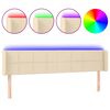 vidaXL T&ecirc;te de lit &agrave; LED Cr&egrave;me 163x16x78/88 cm Tissu