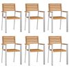 vidaXL EnsembledeRepasdeJardin 7 pcs Marron TeckMassif