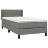 vidaXL Sommier &agrave; lattes de lit et matelas Gris fonc&eacute; 90x190 cm Tissu
