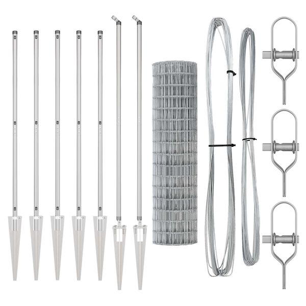 vidaXL Cl&ocirc;ture avec poteau Argent&eacute; 1,4 x 10 m Acier