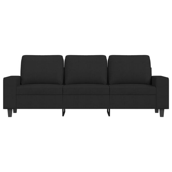 vidaXL Canap&eacute; &agrave; 3 places avec repose-pieds Noir 180 cm Tissu