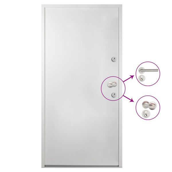 vidaXL Porte d'entr&eacute;e Aluminium Blanc 100x200 cm