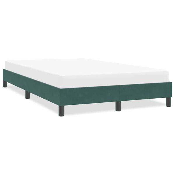 vidaXL Cadre de lit sans matelas vert fonc&eacute; 120x220 cm velours