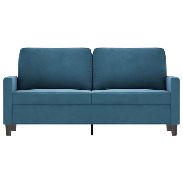 vidaXL Canap&eacute; &agrave; 2 places Bleu 140 cm Velours