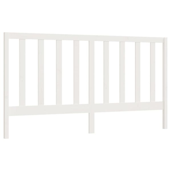 vidaXL T&ecirc;te de lit Blanc 186x4x100 cm Bois massif de pin