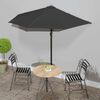 vidaXL Parasol de balcon avec m&acirc;t en aluminium Noir 270x144x222cm Demi